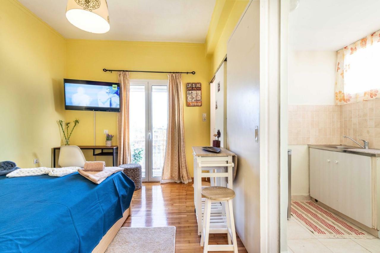 Central 6Th Floor Studio Near Metro & View&200Mbps Athen Eksteriør billede